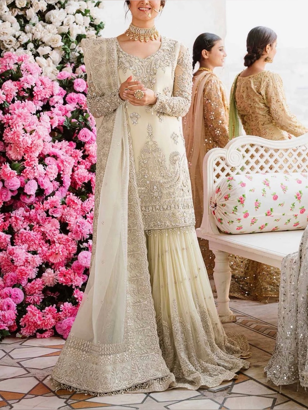 AKBAR ASLAM - NAHLA 

Elegant Ivory Embroidered Formal Women's Dress